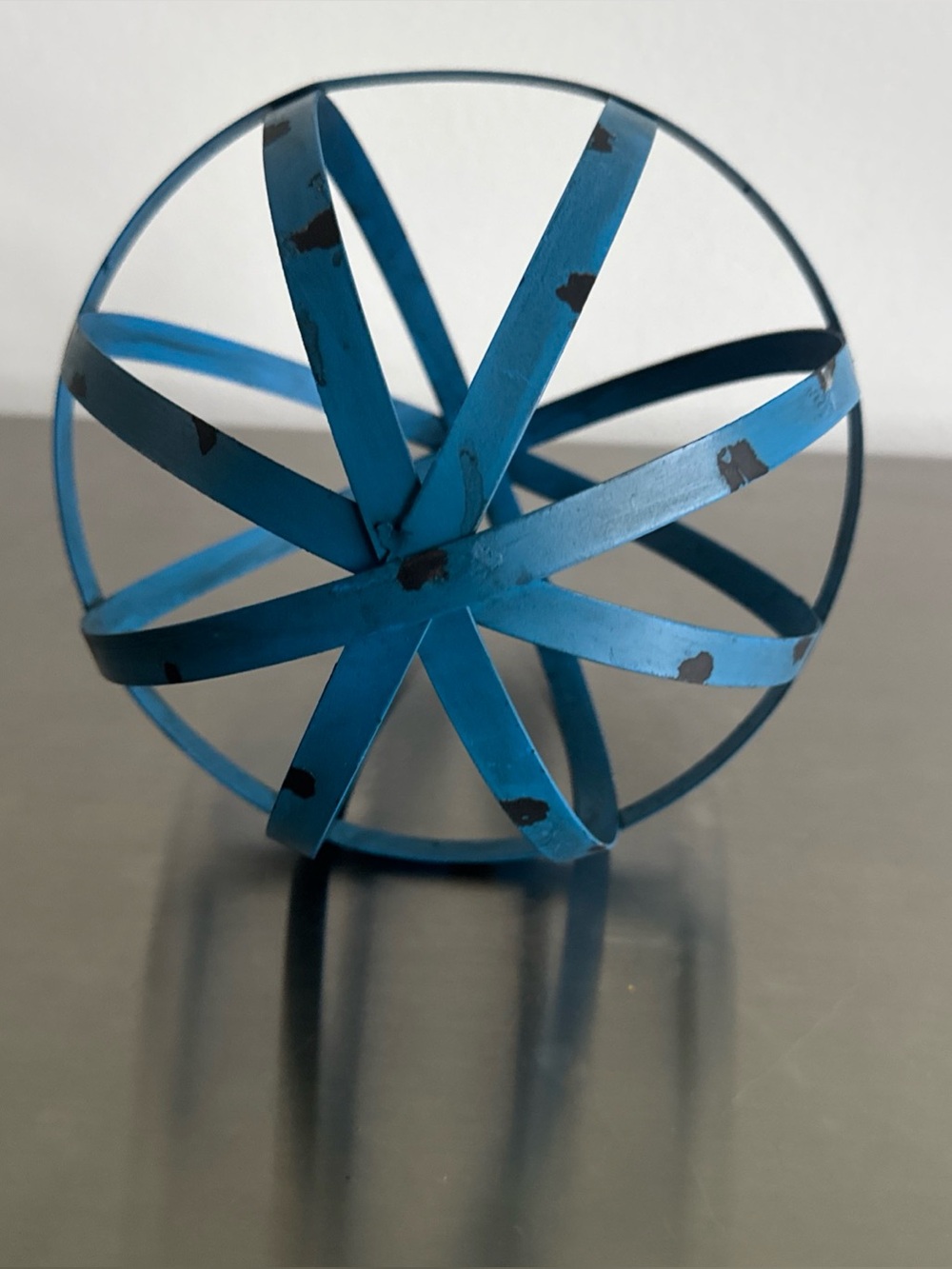 Distressed Metal Band Decorative Sphere